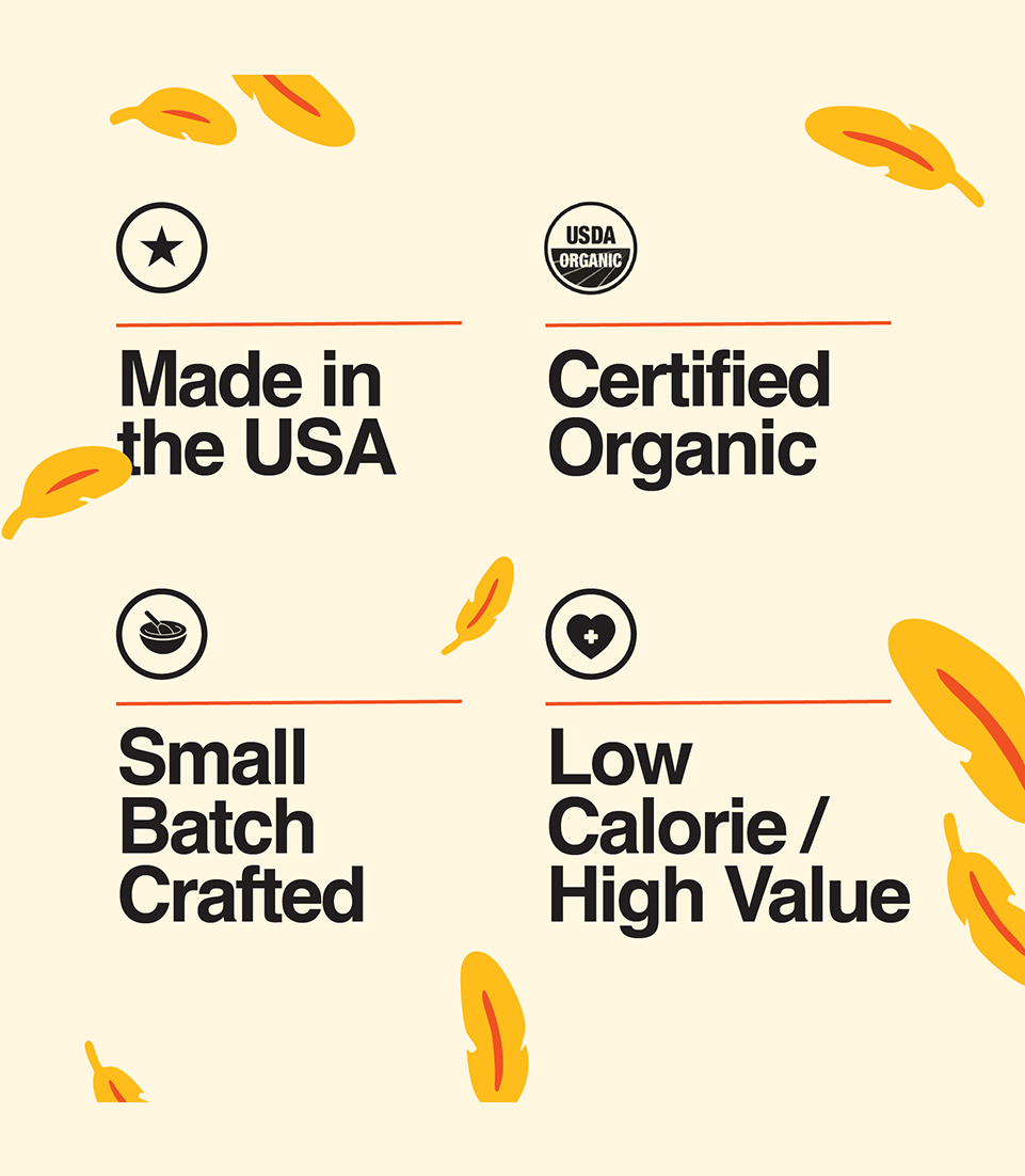 Bok bok organic treats certified organic small batch food product with usda organic seal and made in the usa label